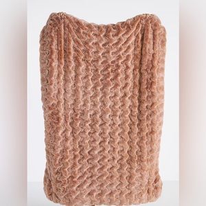 Anthropologie Luxe Faux Fur Throw Blanket